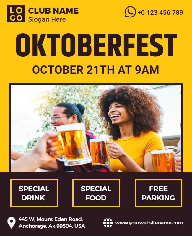 Festive Yellow Oktoberfest Celebration Flyer Template