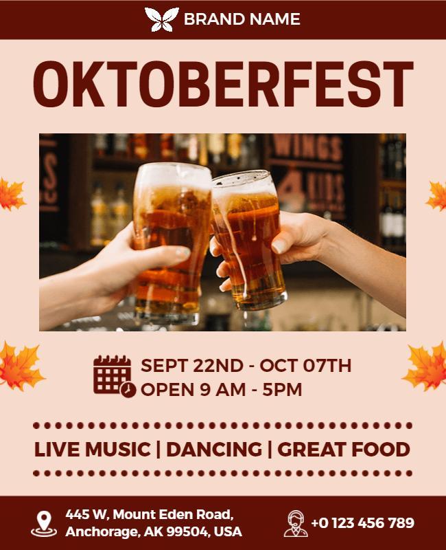 Festive Autumn Oktoberfest Celebration Flyer Template