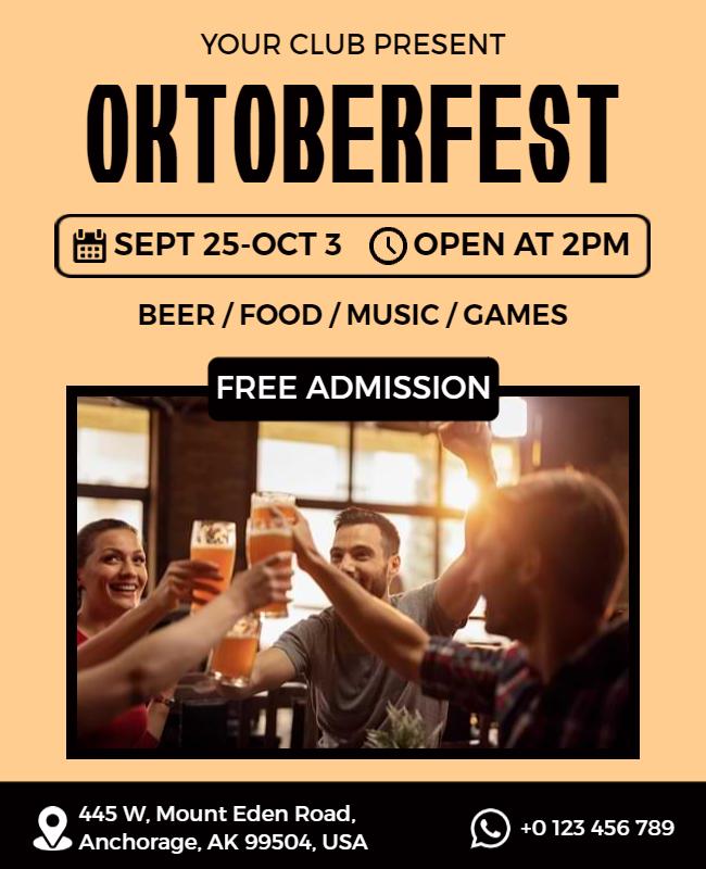 Oktoberfest Celebration with Beer and Music Flyer Template