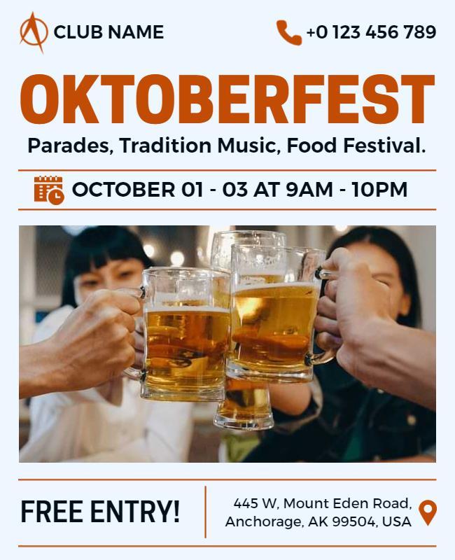 Oktoberfest Celebration with Parades and Music Flyer Template