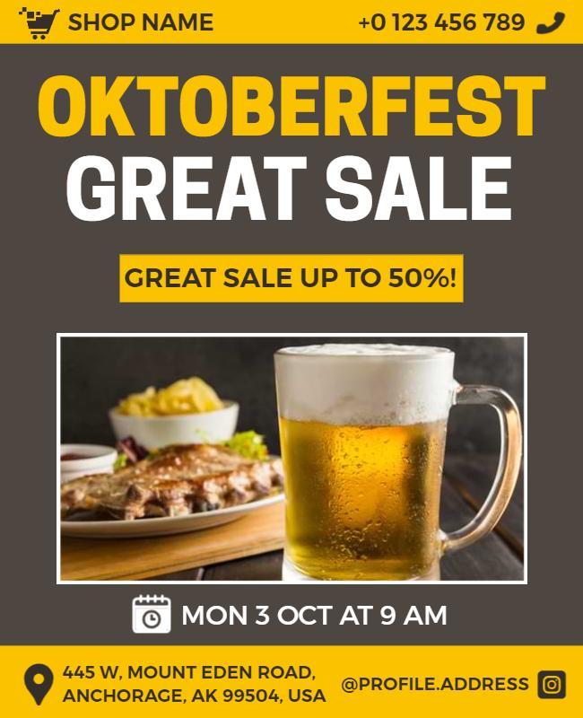 Oktoberfest Great Sale Announcement Flyer Template