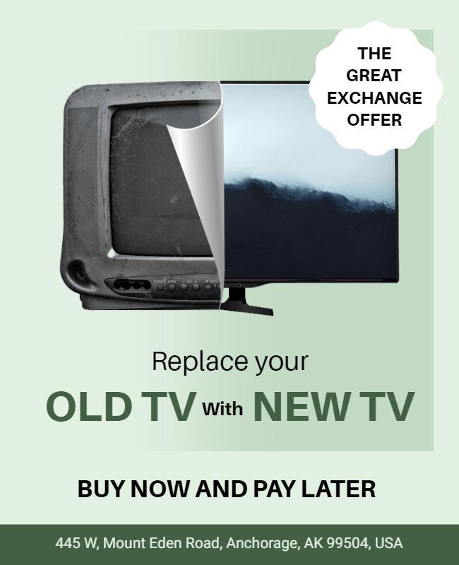 Old and New Tv Exchange Offer Flyer Template