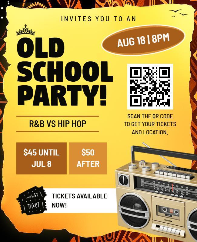 Old School Party Flyer Template