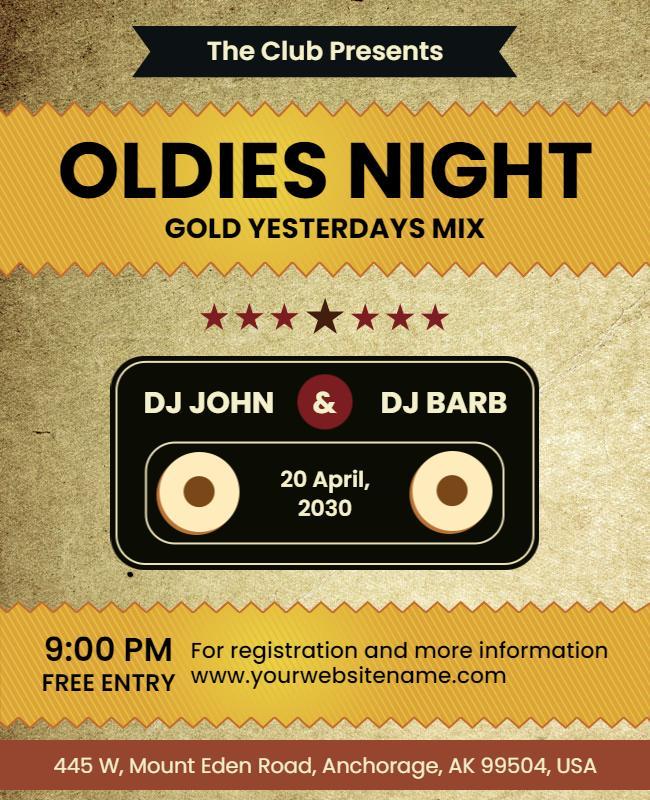 Oldies Night Club Event Flyer Template