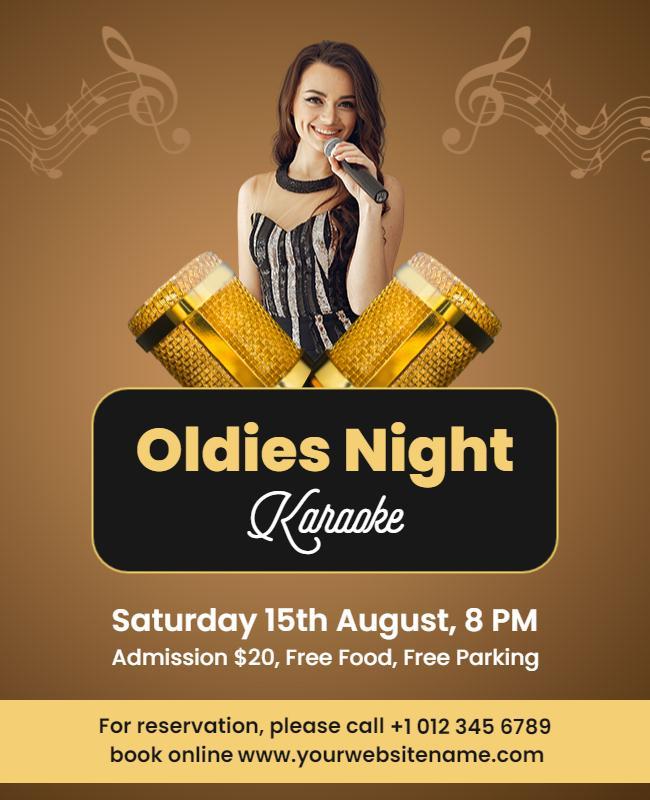 Oldies Night Karaoke Event Flyer Template