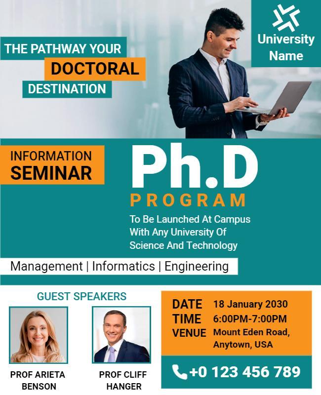 Olive and White Phd Program Education Flyer Template