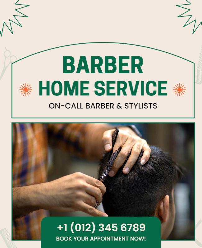 On Call Barber Home Service Flyer Template