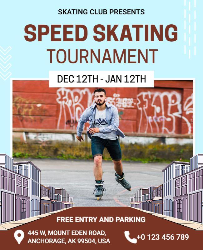 Onahau and Metallic Copper Skating Tournament Flyer Template