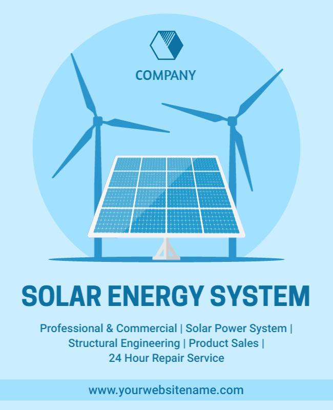 Onahau Solar Energy System Flyer Template