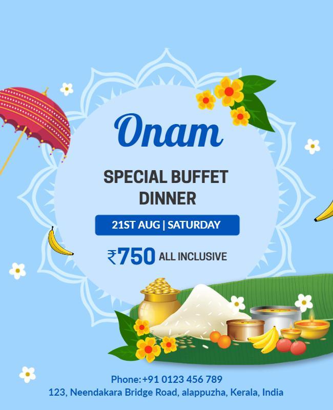 Onam Special Buffet Dinner Event Flyer Template