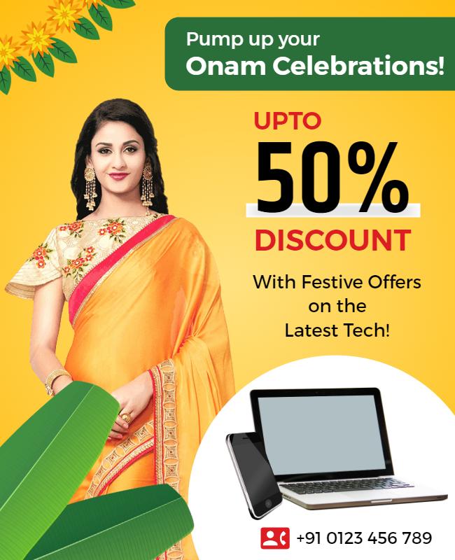 Onam Technology Discount Promotion Flyer Template