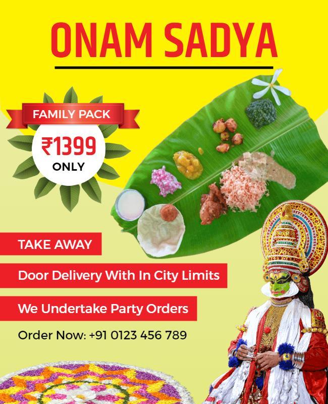 Onam Traditional Sadya Takeaway Flyer Template