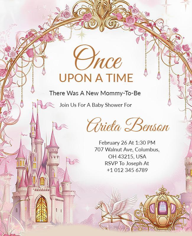 Once Upon a Time Baby Shower Invitation Flyer Template
