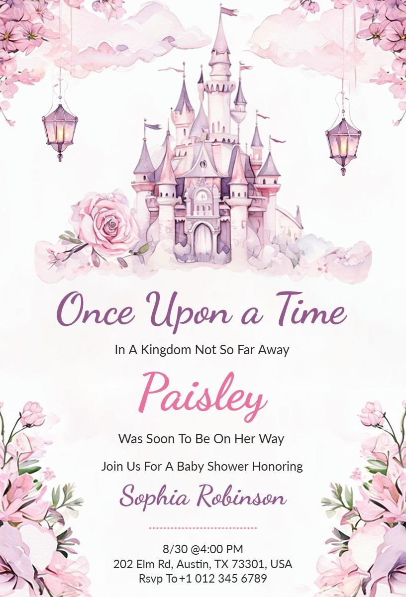 Once Upon a Time Fairytale Baby Shower Invitation Template