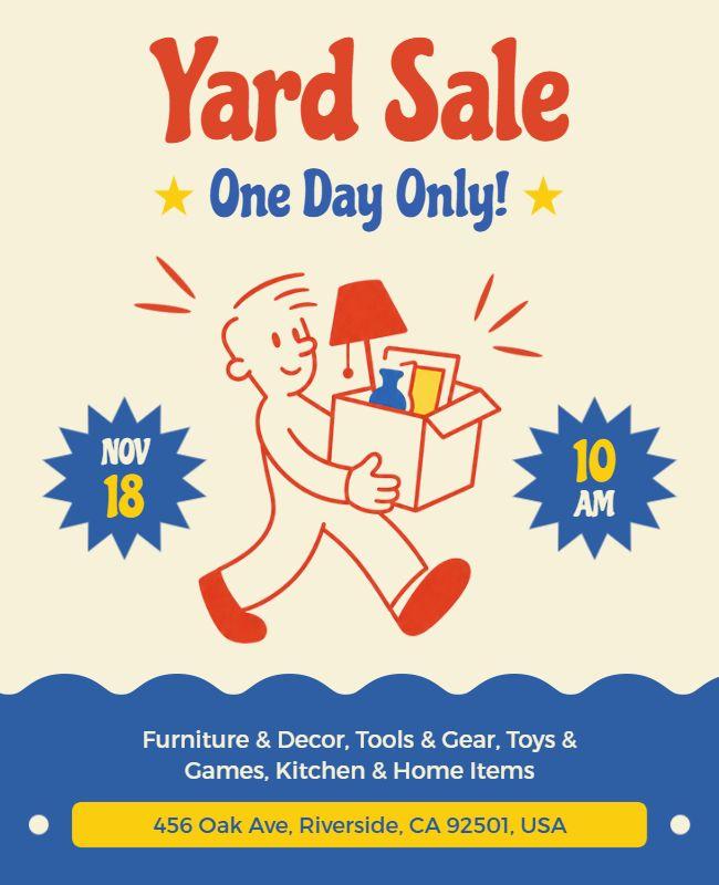 One Day Only Yard Sale Flyer Template