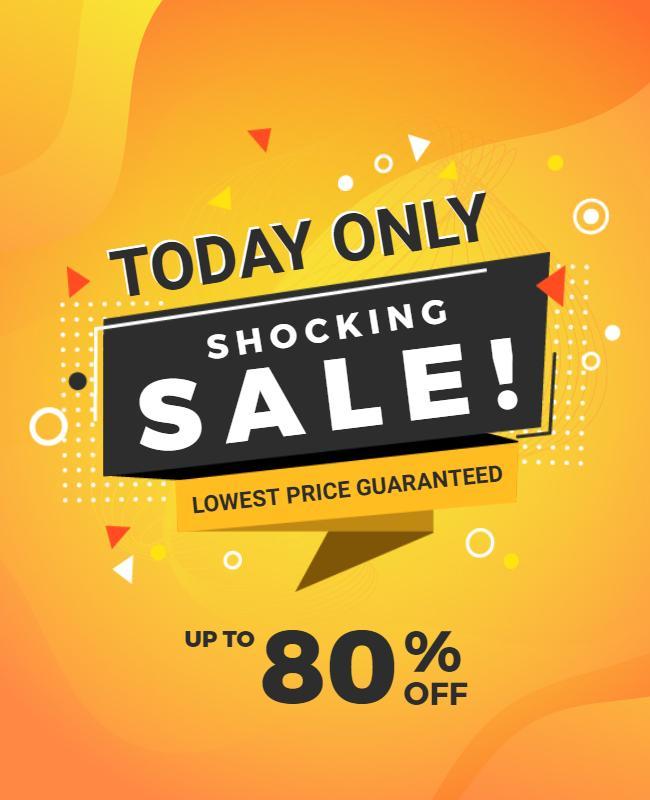 One Day Shocking Sale Discount Flyer Template