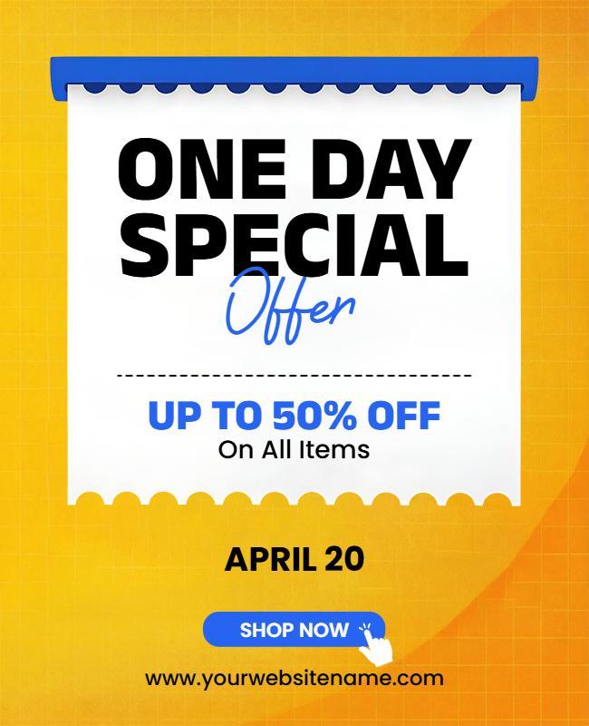 One Day Special Discount Offer Flyer Template