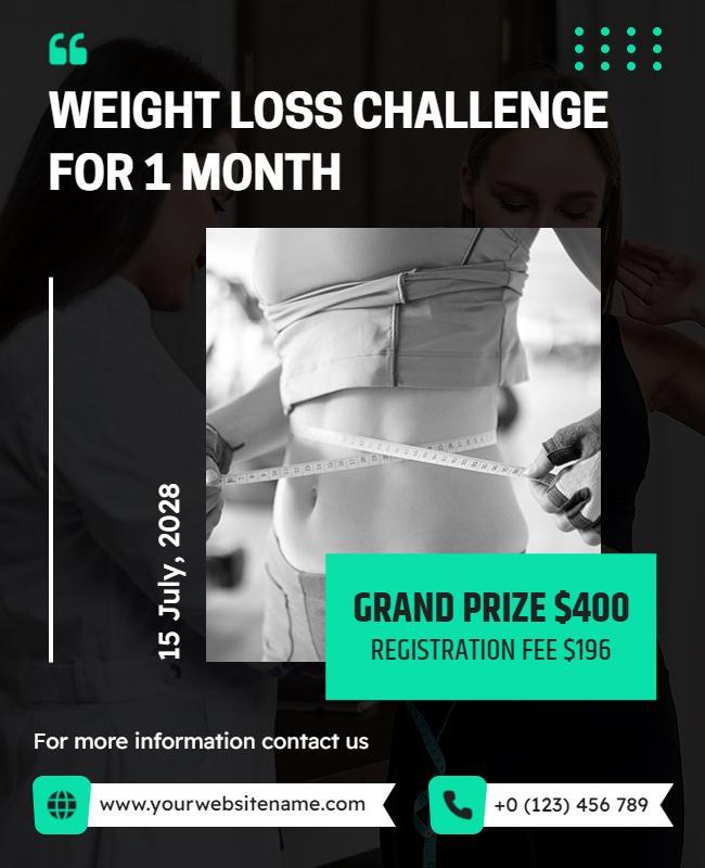 One Month Weight Loss Challenge Flyer Template