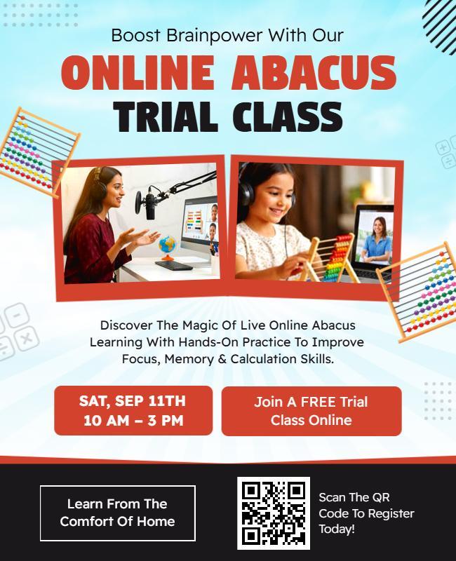 Online Abacus Trial Class Flyer Template
