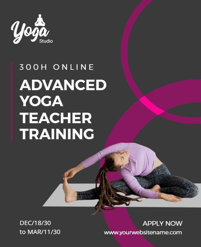 Online Advanced Yoga Teacher Training Flyer Template