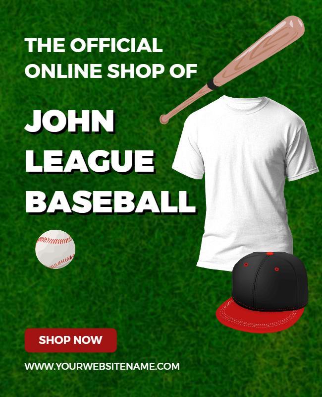 Online Baseball Merchandise Store Flyer Template