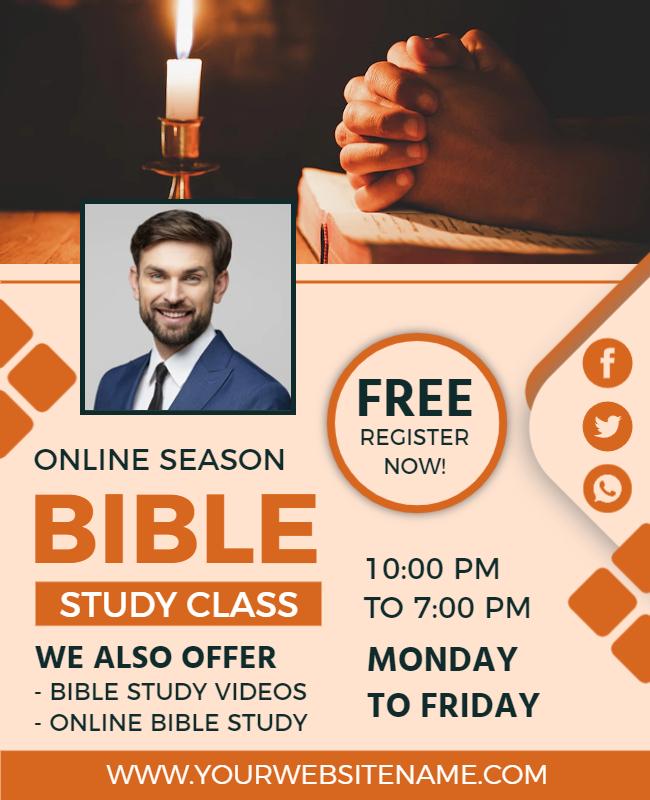 Online Bible Study Class Registration Flyer Template