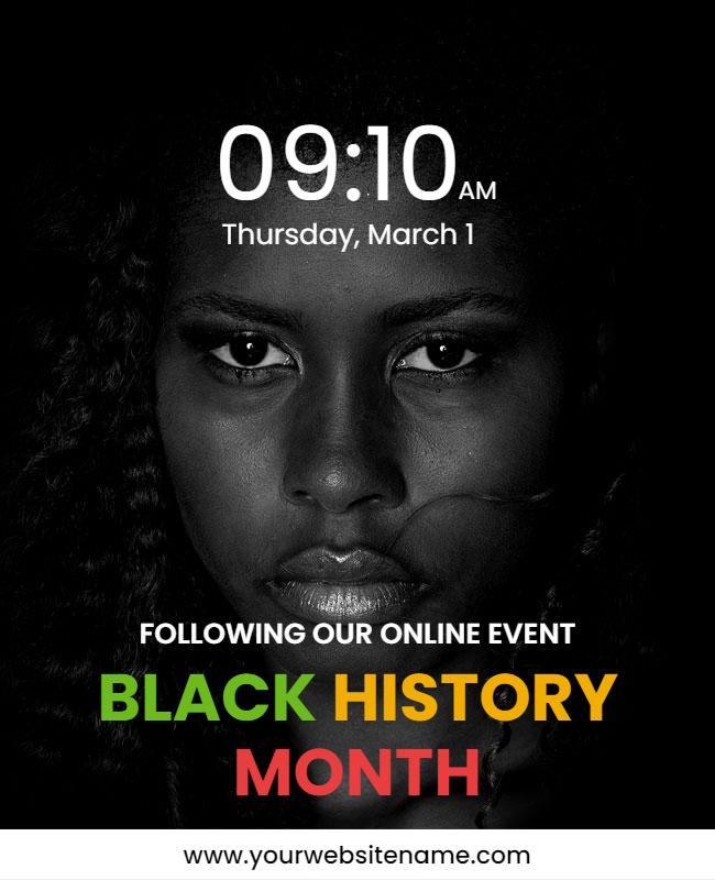 Online Black History Month Event Flyer Template