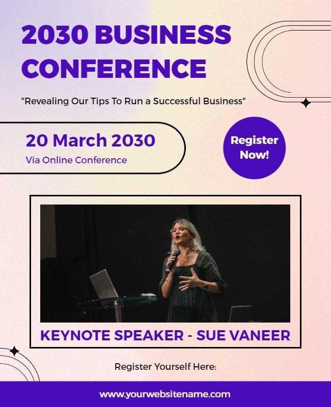 Online Business Conference Event Flyer Template