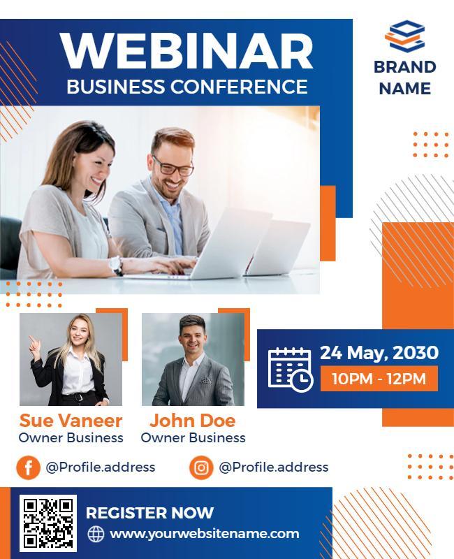 Online Business Conference Webinar Flyer Template