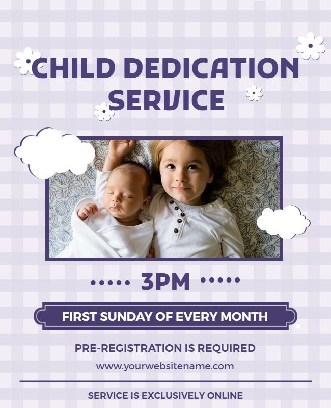 Online Child Dedication Service Announcement Flyer Template