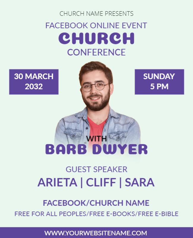 Online Church Conference Event Flyer Template