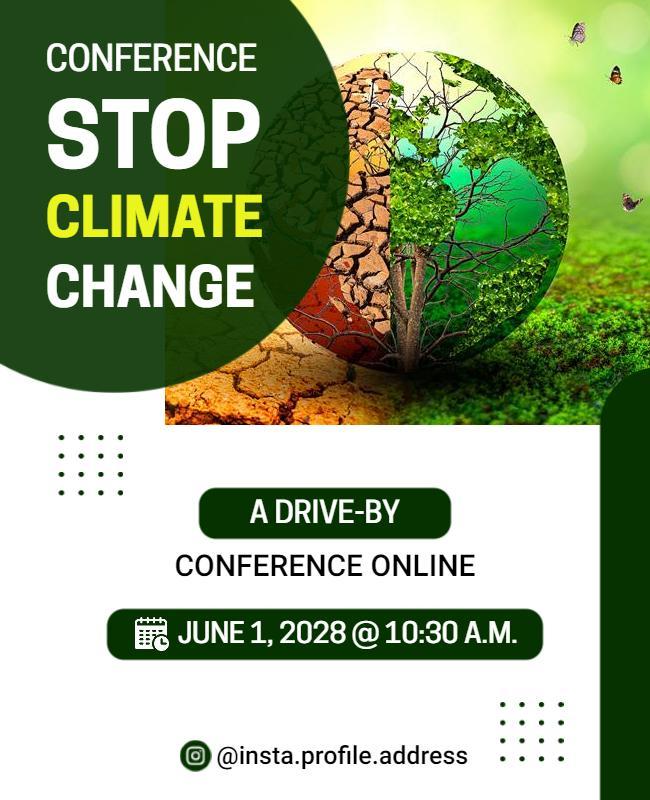 Online Conference on Climate Change Awareness Flyer Template