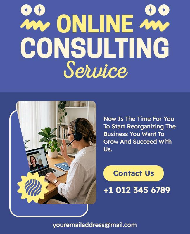 Online Consulting Service Promotion Poster Template