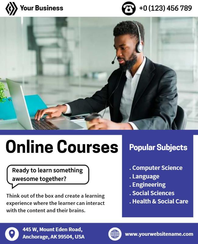 Online Courses Educational Flyer Template