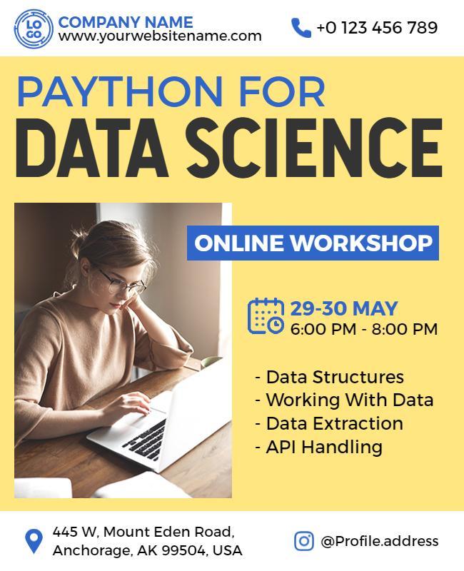 Online Data Science Workshop Flyer Template