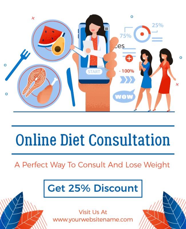 Online Diet Consultation Discount Flyer Template