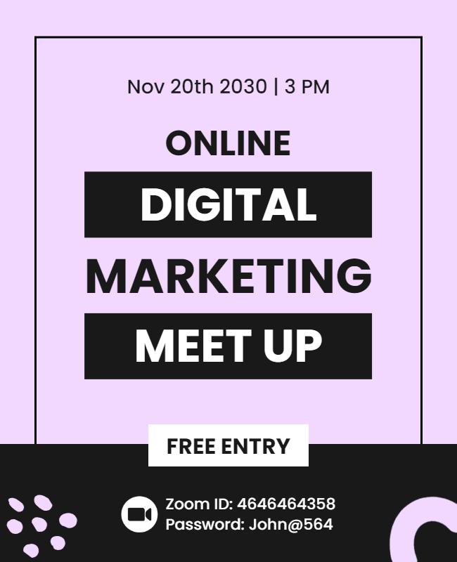 Online Digital Marketing Meetup Flyer Template