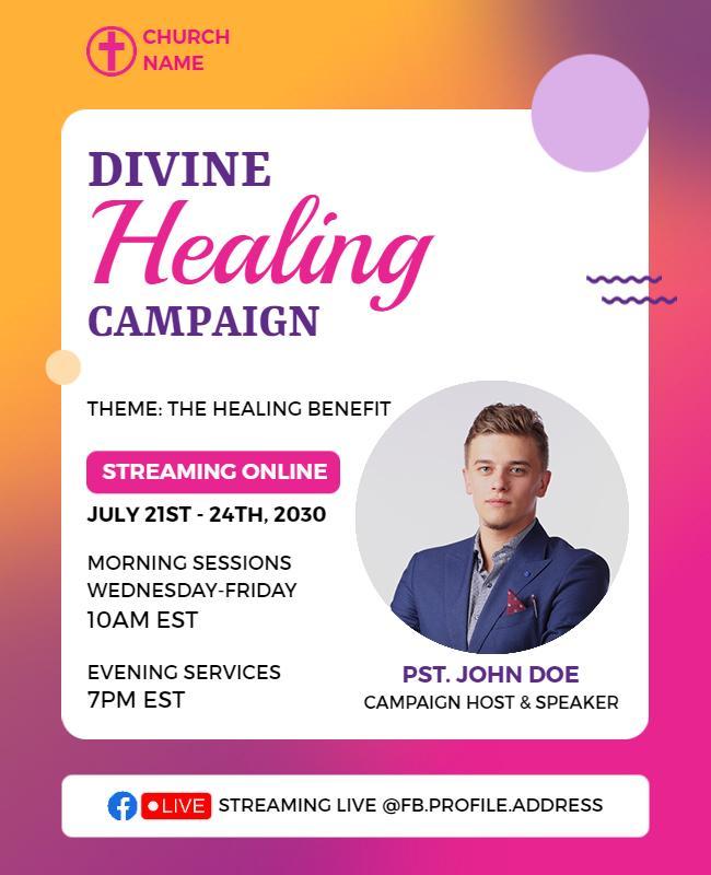 Online Divine Healing Campaign Event Flyer Template