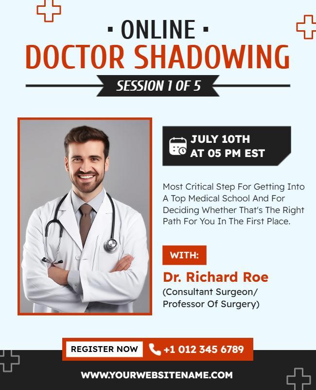 Online Doctor Shadowing Session Flyer Template