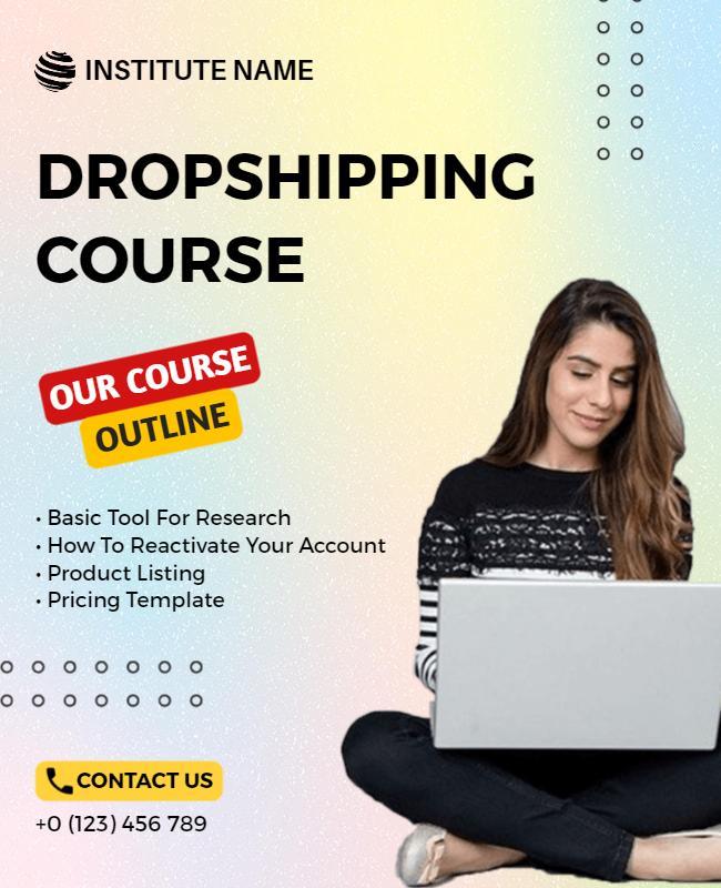 Online Dropshipping Course Promotion Flyer Template