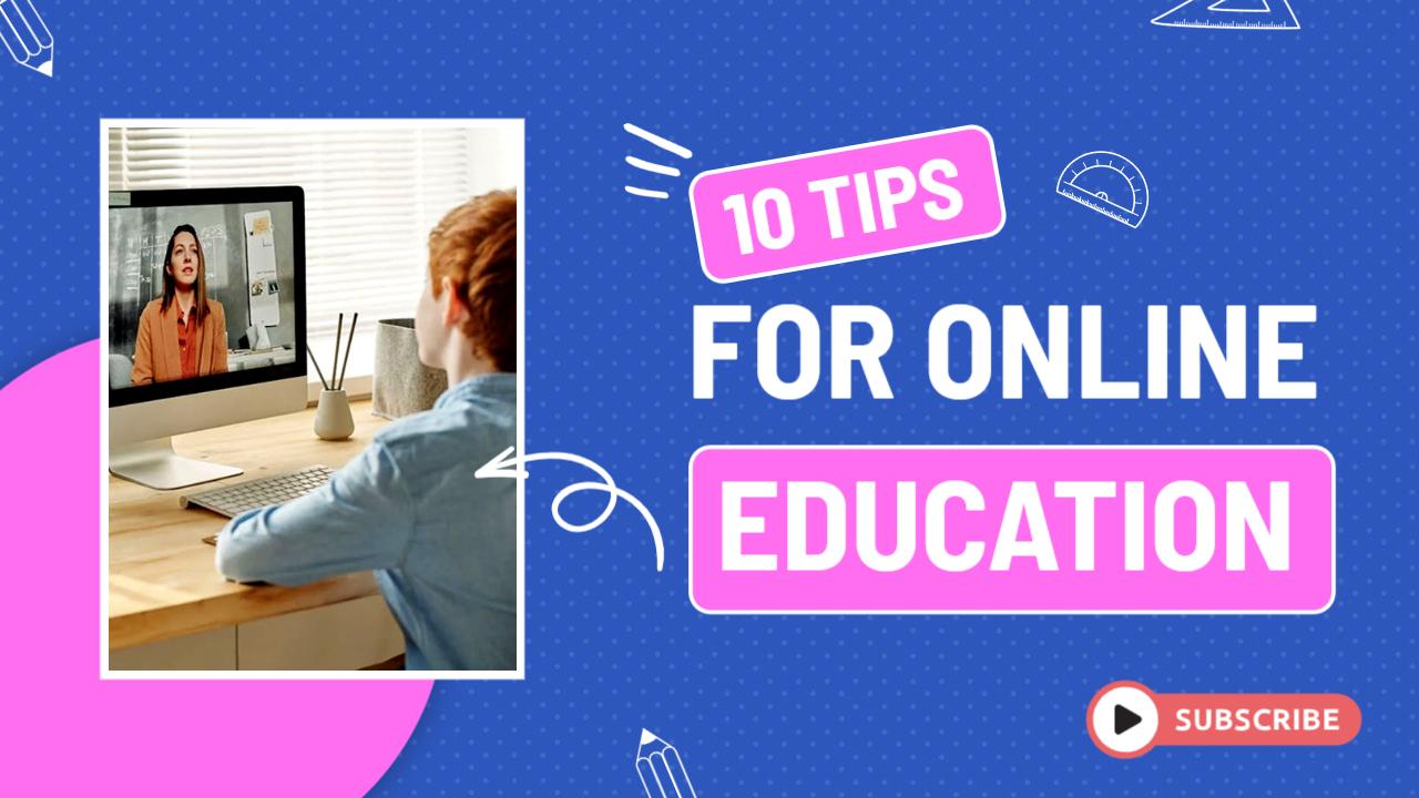 Online Education Tips for Effective Learning YouTube Thumbnail Template