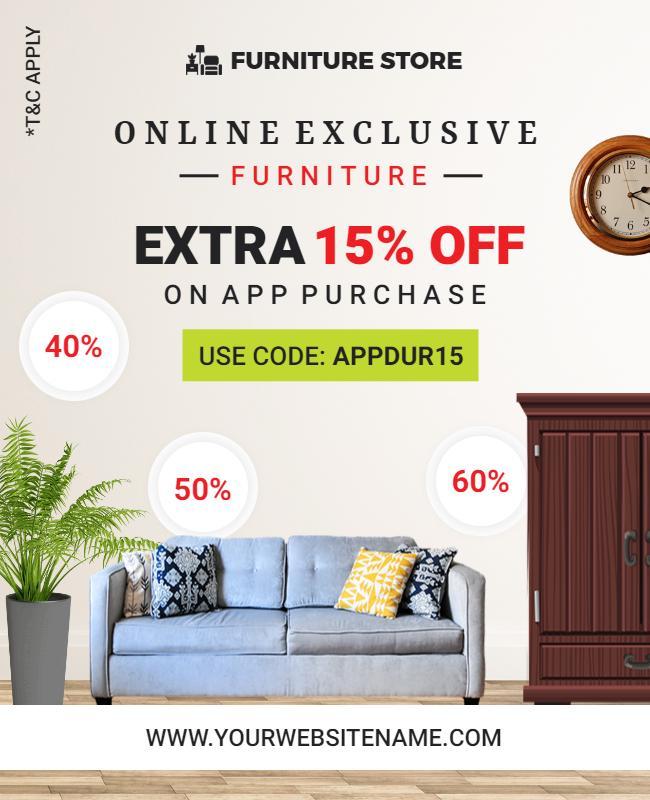 Online Exclusive Furniture Discount Flyer Template