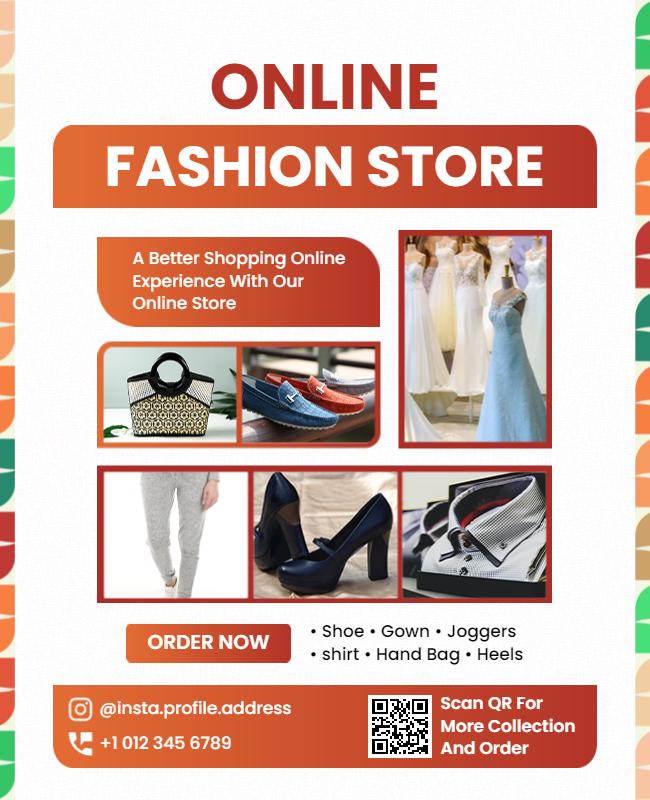 Online Fashion Store Shopping Experience Flyer Template