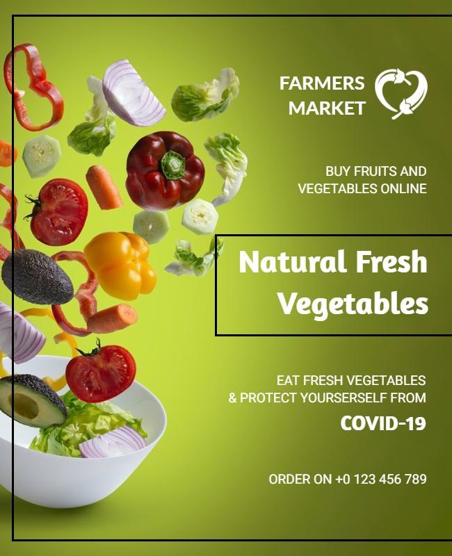 Online Fresh Vegetable Market Promotion Flyer Template