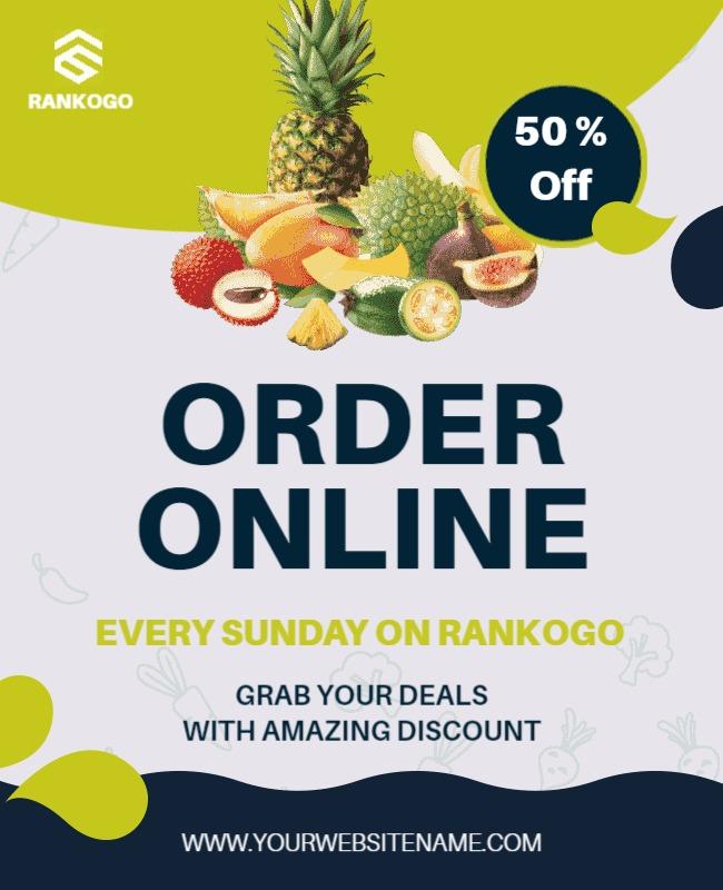 Online Fruit Sale Discount Flyer Template