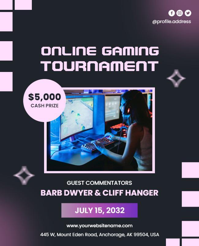 Online Gaming Competition Event Flyer Template