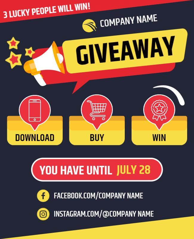 Online Giveaway Promotion Flyer Template