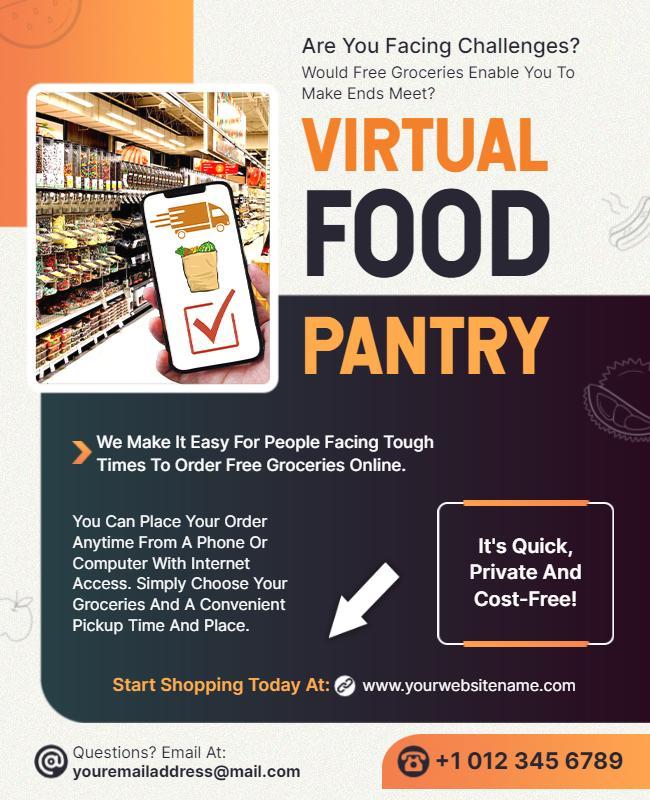 Online Grocery Assistance Program Flyer Template