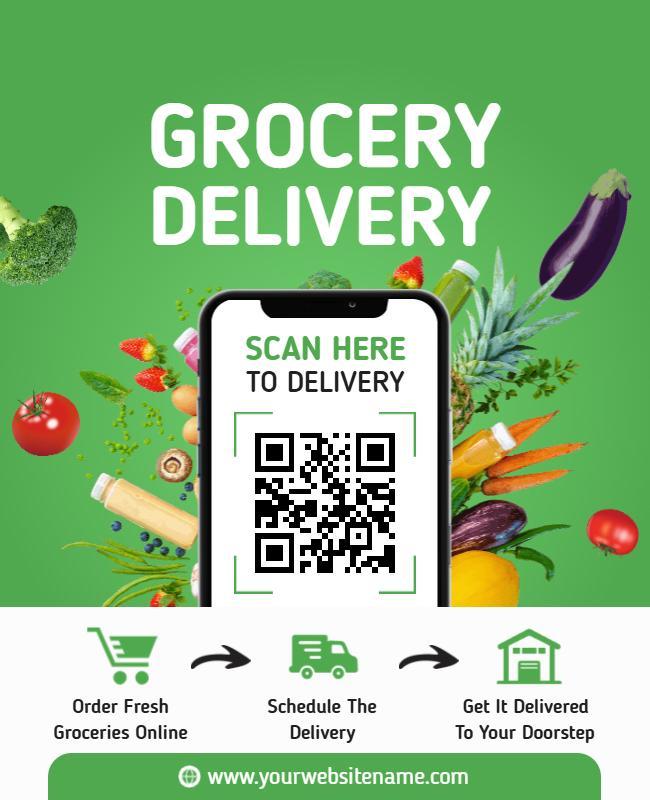 Online Grocery Delivery Service Flyer Template