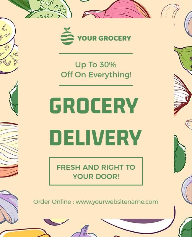 Online Grocery Delivery Service Promotion Flyer Template